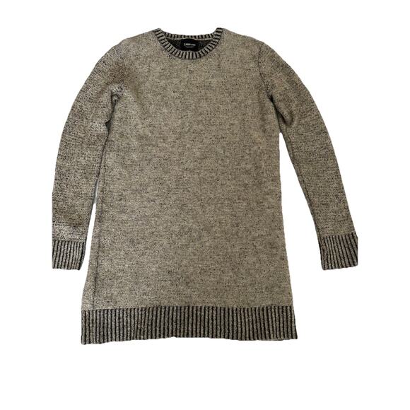 Zara Knit Oatmeal Crew Neck Sweater Dress Tunic Sz Small - Picture 3 of 12